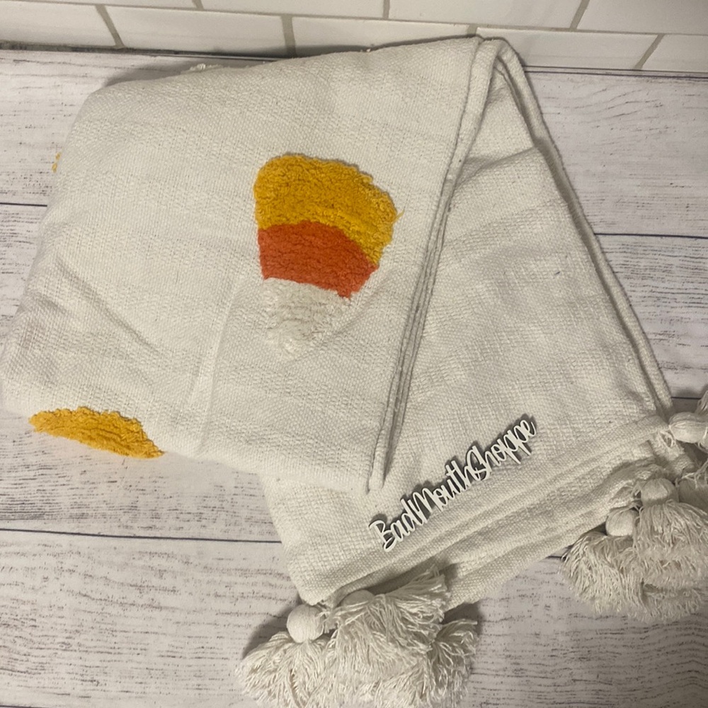 Rachel Zoe Candy Corn Viral Halloween Throw Blanket